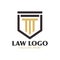 Pillar justice attorney law logo design concept template