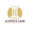 Pillar justice attorney law logo design concept template