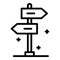 Pillar with pointers icon, outline style