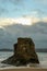 Pillar of rock pummeled by storm waves from the Atlantic