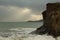 Pillar of rock pummeled by storm waves from the Atlantic