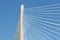 Pillar and ropes new Queensferry Crossing road bridge in Scotland