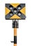 Pillar signal cross black and yellow in railway