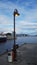 pillar street light on the pier, Svolvaer, Norwegian fjords, Norway