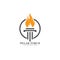 Pillar torch logo vector icon illustration