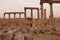 Pillars belonging to the colonnaded street called the Cardo Maximus in ancient Gerasa, Jerash, Jordan