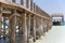 Pillars on the dock on Paradise island, Egypt