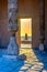 Pillars, door and minaret in sunset, Khiva