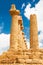 Pillars of Ercole temple in Agrigento, Sicily island, Italy