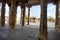 Pillars at the ganesha temple at Hampi world heritage site, Hampi, Karnataka.