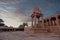 Pillars of a hindu temple with beautiful cloud and sky backdrop