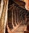 Pillars see in the badami cave temples