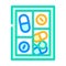 pillbox container color icon vector illustration color