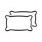 Pillow for Comfy Sleep Line Icon. Home Textile for Comfortable Relax Sign. Bedroom Soft Cushion Linear Pictogram. Cotton