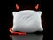 Pillow with devil horns and tail