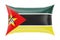 Pillow with Mozambican flag. 3D rendering