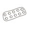 Pills in a blister pack. Vector illustration in doodle style. Isolated element for logo, stickers, prints.