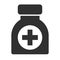 Pills bottle icon, vector medical symbol