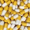 Pills capsule background, 3D rendering