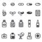 Pills and capsules icons set.