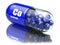 Pills with cobalt Co element Dietary supplements. Vitamin capsules.