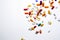 .Pills Falling to the Ground, Isolated Background