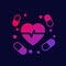 pills and heart, cardiac medication icon