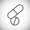 Pills line icon on background for graphic and web design. Simple vector sign. Internet concept symbol for website button