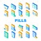 Pills Medicaments Collection Icons Set Vector Illustration