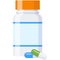 Pills plastic bottle or vitamin supplement container vector