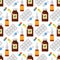 Pills seamless pattern vector illustration.