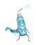 Pills super hero. Cute cartoon character with smiled face. Spray bottle like a superman with a cloak. Medicinal strong