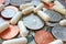 Pills, tablets and capsules with American coins on dollar usa background