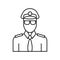 pilot, airport, jobs line icon. elements of airport, travel illustration icons. signs, symbols can be used for web, logo, mobile