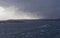 The Pilot Boat Knab ahead of a Vessel approaching Bressay Sound in a Winters squall in the Shetland Islands