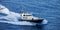 Pilot boat in the water area of the port of Nassau, Bahamas.