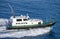 Pilot boat in the water area of the port of Nassau, Bahamas.