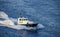 Pilot boat in the water area of the port of Nassau, Bahamas.