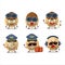 Pilot cartoon mascot chinese coin with glasses