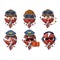 Pilot cartoon mascot red twirl lolipop wrapped with glasses