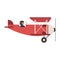 Pilot flying vintage airplane