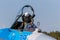 Pilot getting in a Sukhoi Su-27 Flanker fighter aircraft of the Ukrainian Air Force at Kleine-Brogel Airbase. September 14, 2019