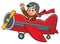 Pilot in retro airplane theme image 1