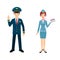 Pilot and stewardess