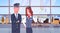 Pilot And Stewardess In Airport Airline Crew Workers Team