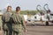 Pilots with a jet fighter, Pilots who are in preparation for flight training