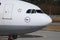 Pilots wave hands at plane spotters, close-up view