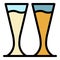 Pilsner glasses icon color outline vector