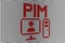 PIM text scoreboard blurred background