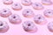 Pimk donuts on pink background
